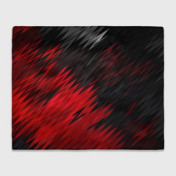 Плед флисовый ЧЁРНО КРАСНЫЕ КРАСКИ RED BLACK STRIPES, цвет: 3D-велсофт