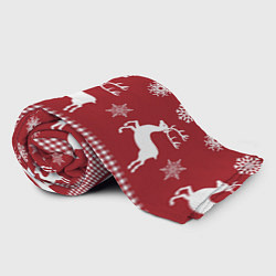 Плед флисовый Узор с оленями, цвет: 3D-велсофт — фото 2