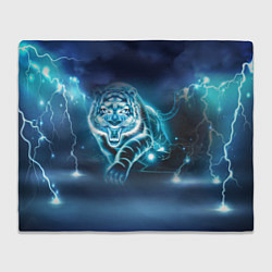 Плед флисовый Молниеносный тигр, цвет: 3D-велсофт