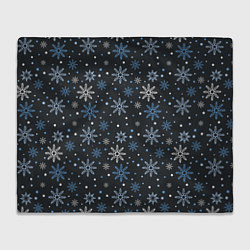 Плед флисовый Снежинки, цвет: 3D-велсофт