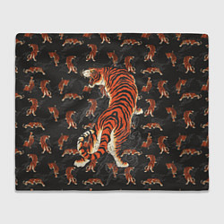 Плед флисовый Тигр-хищник, цвет: 3D-велсофт