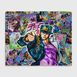 Плед флисовый Джотаро - JoJos Bizarre Adventure, цвет: 3D-велсофт