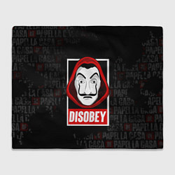 Плед флисовый LA CASA DE PAPEL DISOBEY БУМАЖНЫЙ ДОМ, цвет: 3D-велсофт