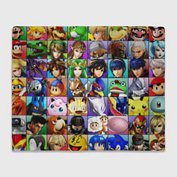 Плед флисовый SUPER SMASH ALL HEROES СУПЕР СМАШ БРОС, цвет: 3D-велсофт