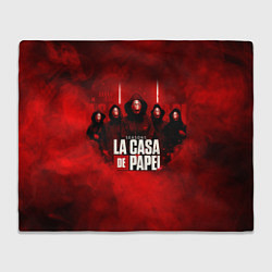 Плед флисовый БУМАЖНЫЙ ДОМ - LA CASA DE PAPEL - BELLA CIAO, цвет: 3D-велсофт