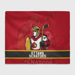 Плед флисовый Оттава Сенаторз, Ottawa Senators, цвет: 3D-велсофт