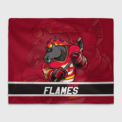 Плед флисовый Калгари Флэймз, Calgary Flames, цвет: 3D-велсофт