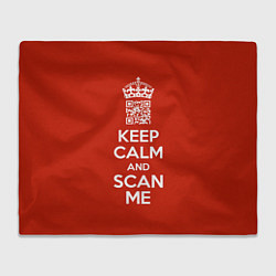 Плед флисовый Keep calm and scan me: fuck off, цвет: 3D-велсофт