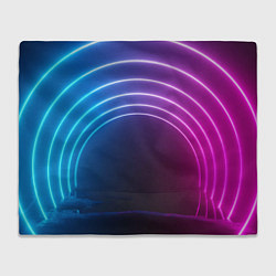Плед флисовый Арка неонового света full version, цвет: 3D-велсофт