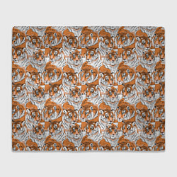 Плед флисовый Тигры рисованный стиль, цвет: 3D-велсофт