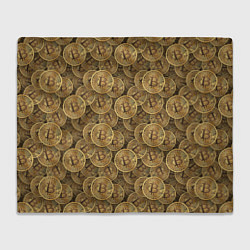 Плед флисовый Bitcoins, цвет: 3D-велсофт
