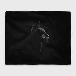 Плед флисовый Черный кот на черном фоне, цвет: 3D-велсофт