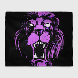 Плед флисовый Neon pink lion, цвет: 3D-велсофт