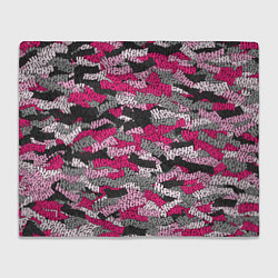 Плед флисовый Розовый именной камуфляж Женя, цвет: 3D-велсофт