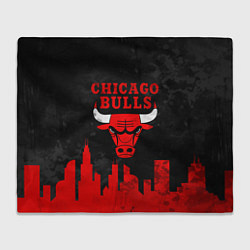 Плед флисовый Chicago Bulls, Чикаго Буллз Город, цвет: 3D-велсофт