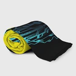 Плед флисовый CYBERPUNK 2077 Логотип, цвет: 3D-велсофт — фото 2