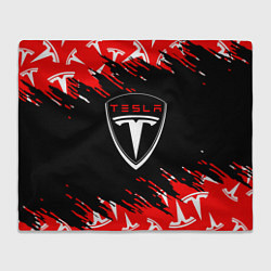 Плед флисовый Tesla - Logo Sport Auto, цвет: 3D-велсофт