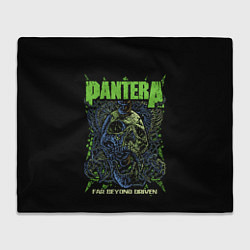 Плед флисовый Pantera green череп, цвет: 3D-велсофт