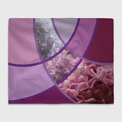 Плед флисовый Весна Полосатый принт Сирень, цвет: 3D-велсофт