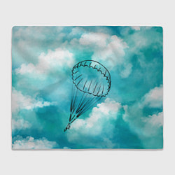Плед флисовый Парашютист в облаках, цвет: 3D-велсофт