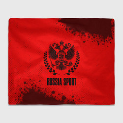 Плед флисовый RUSSIA - ГЕРБ Russia Sport Брызги, цвет: 3D-велсофт