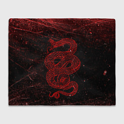 Плед флисовый Красная Змея Red Snake Глитч, цвет: 3D-велсофт