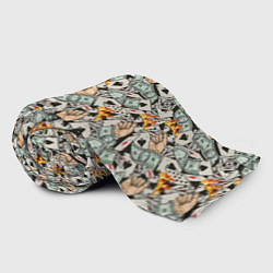 Плед флисовый Карты, Деньги, Казино, цвет: 3D-велсофт — фото 2