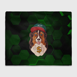 Плед флисовый Хип-хоп собачка, цвет: 3D-велсофт
