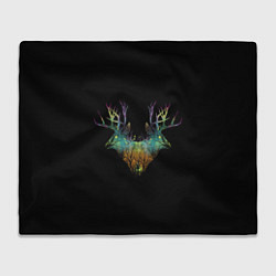 Плед флисовый Душа природы - олени, цвет: 3D-велсофт