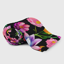 Плед флисовый Цветочный узор Floral pattern, цвет: 3D-велсофт — фото 2