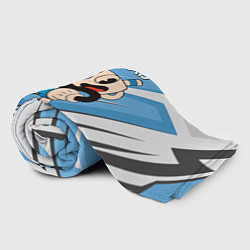 Плед флисовый Cuphead синяя чашечка, цвет: 3D-велсофт — фото 2