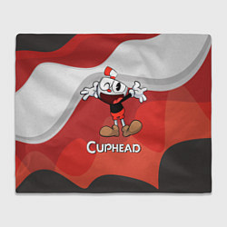 Плед флисовый Cuphead веселая красная чашечка, цвет: 3D-велсофт