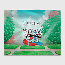 Плед флисовый Cuphead Красная и синяя чашечка, цвет: 3D-велсофт