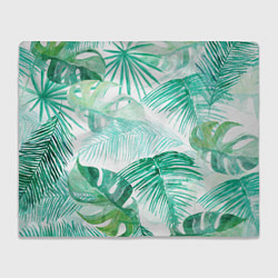 Плед флисовый Цветы Тропическая Акварель, цвет: 3D-велсофт