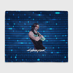 Плед флисовый Johnny Джонни Cyberpunk2077, цвет: 3D-велсофт