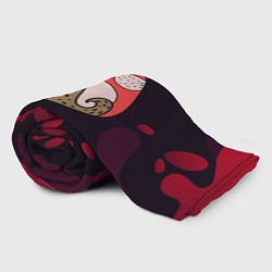 Плед флисовый Красный абстрактный кот, цвет: 3D-велсофт — фото 2