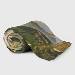 Плед флисовый Горы, лес, небо, цвет: 3D-велсофт — фото 2
