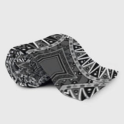 Плед флисовый Черно-белый этнический орнамент, цвет: 3D-велсофт — фото 2