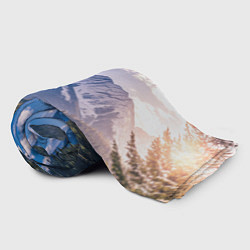 Плед флисовый Горы Лес Солнце, цвет: 3D-велсофт — фото 2
