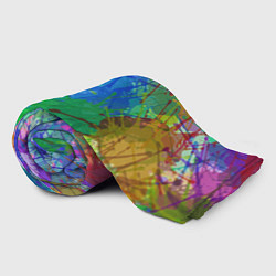 Плед флисовый Разноцветные кляксы, цвет: 3D-велсофт — фото 2