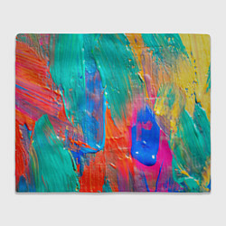 Плед флисовый Мазки масляной краски Абстракция Oil Paint Strokes, цвет: 3D-велсофт
