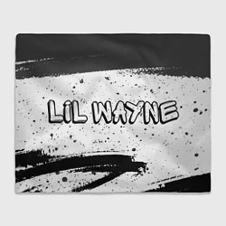 Плед флисовый Рэпер Lil Wayne в стиле граффити, цвет: 3D-велсофт
