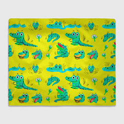 Плед флисовый GREEN CROCODILES, цвет: 3D-велсофт