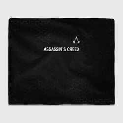 Плед флисовый Assassins Creed Glitch на темном фоне, цвет: 3D-велсофт