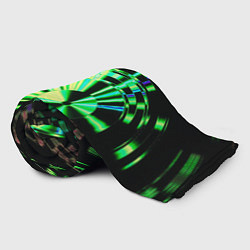Плед флисовый Неоновые дискообразные узоры - Зелёный, цвет: 3D-велсофт — фото 2