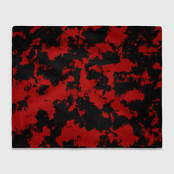 Плед флисовый Черно-красная абстракция, цвет: 3D-велсофт