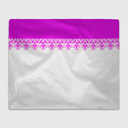 Плед флисовый White and pink lace pattern, цвет: 3D-велсофт