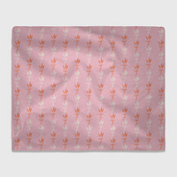 Плед флисовый Веточки лаванды розовый паттерн, цвет: 3D-велсофт