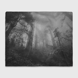 Плед флисовый Темный мрачный лес деревья, цвет: 3D-велсофт