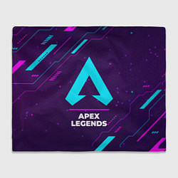 Плед флисовый Символ Apex Legends в неоновых цветах на темном фо, цвет: 3D-велсофт